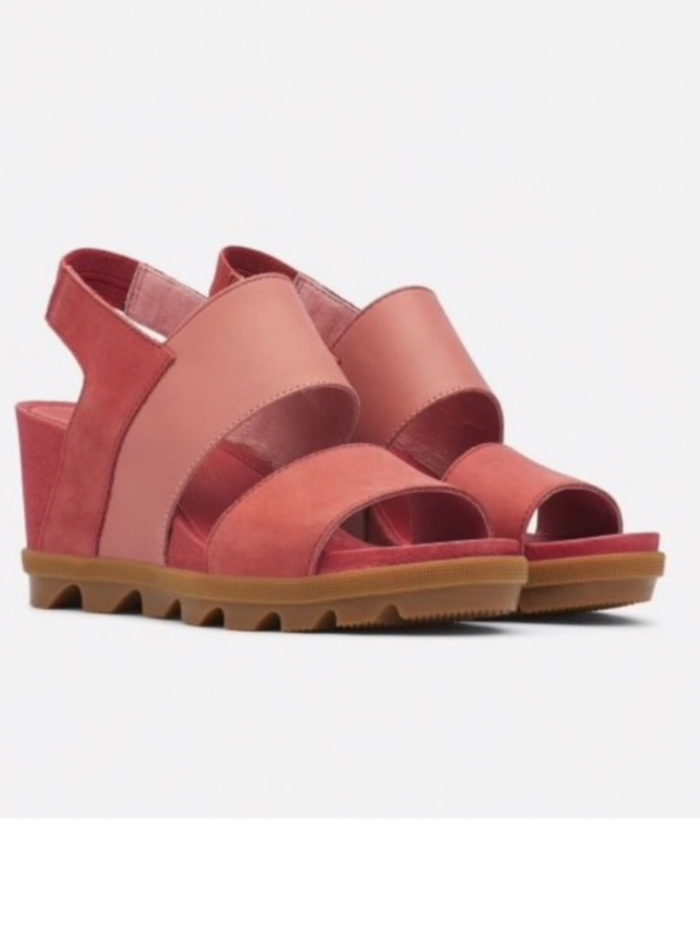 Sorel Joanie II Slingback Wedge Sandals Women’s 6.5 Dusty Coral Leather Comfort